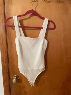 Lulu's White Square Neck Bodysuit